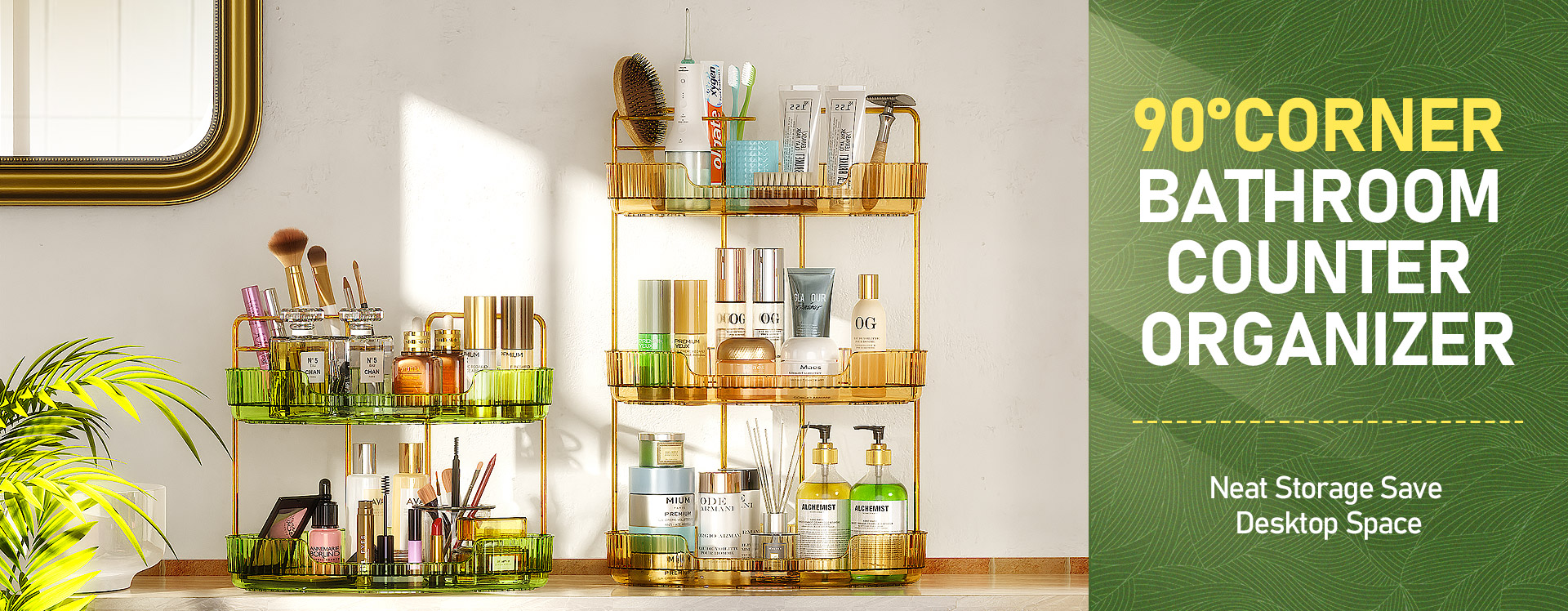 Corner Bathroom Counter Organizer